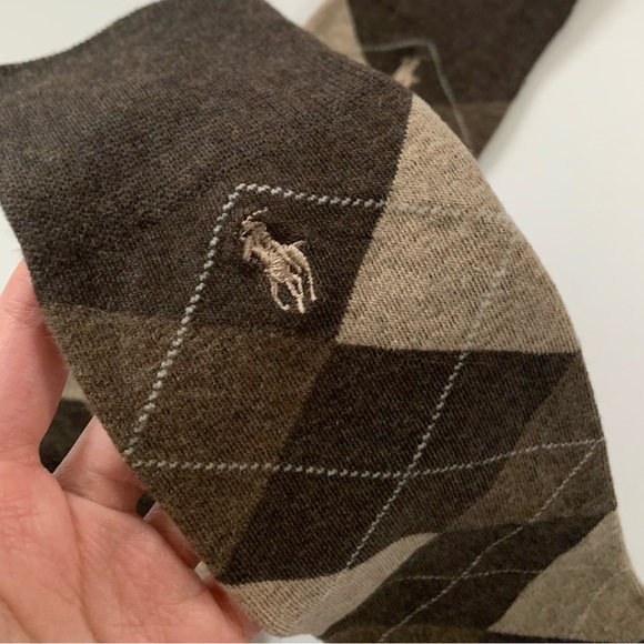 NEW Ralph Lauren long brown argyle socks - Picture 3 of 14